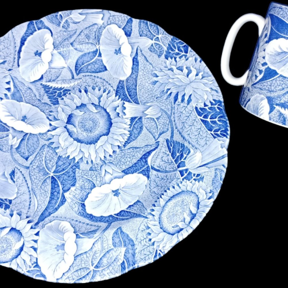 Spode Blue Room Collection Salad Plate and Cup